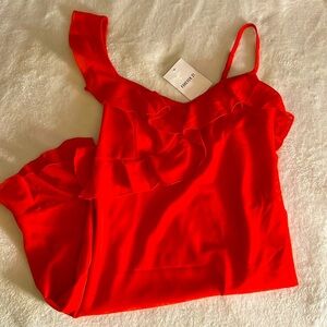 red asymmetrical dress